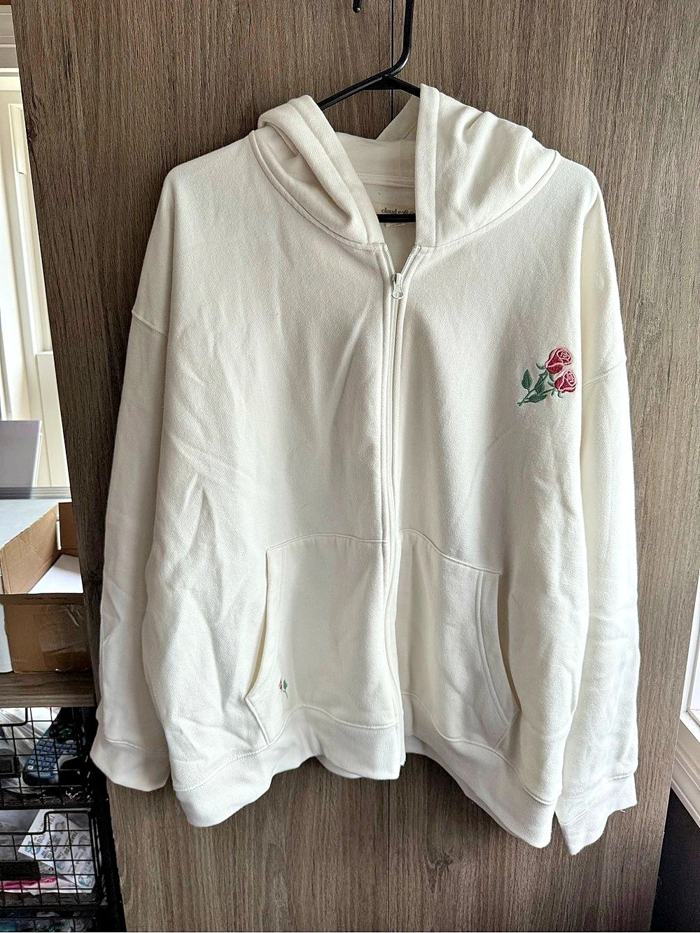 Aeropostale Rose Embroidered Zip Hoodie XXL